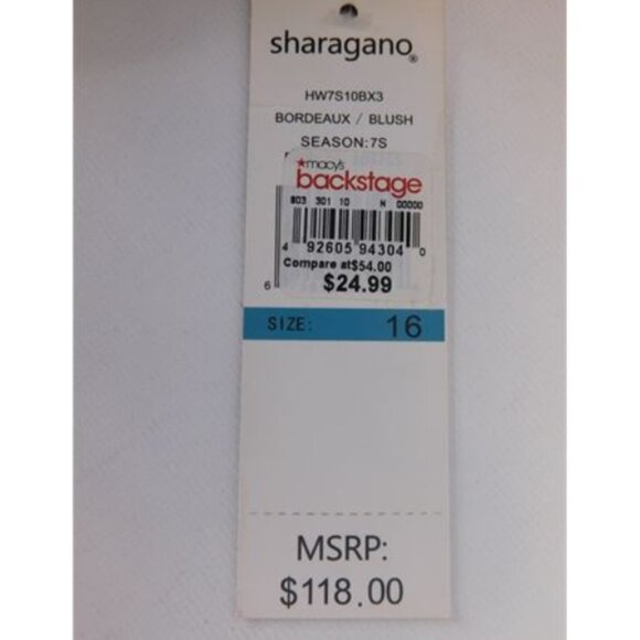 Sharango NWT Bordeaux/Blush Lace Overlay Day Wear/Cocktail Sheath Dress, Size 16 - Picture 9 of 10